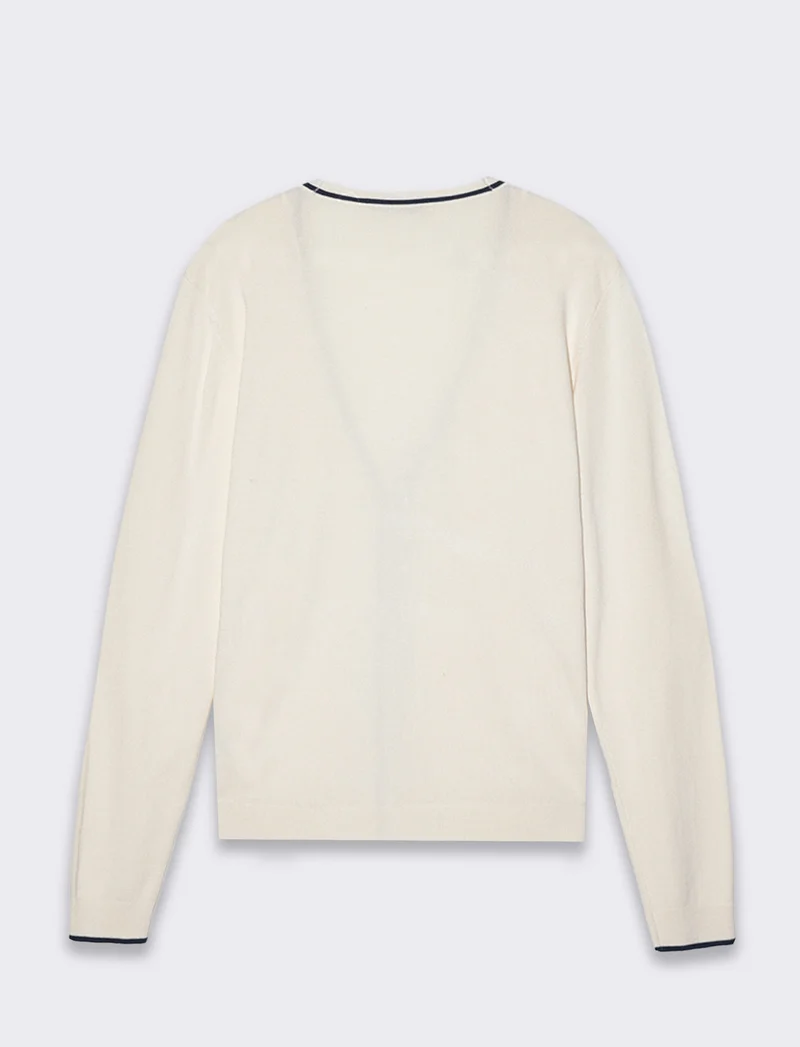 Cardigan manica lunga da donna - Avorio