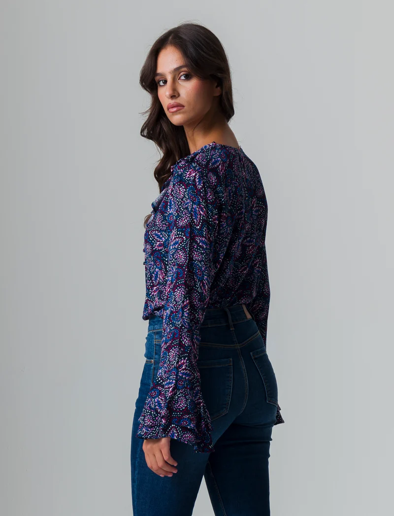 Casacca stampata con rouches da donna - var 1