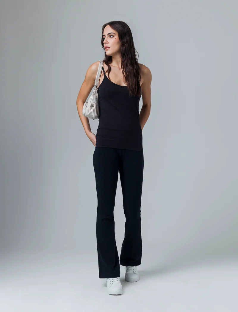 Legging basico flare da donna - Nero