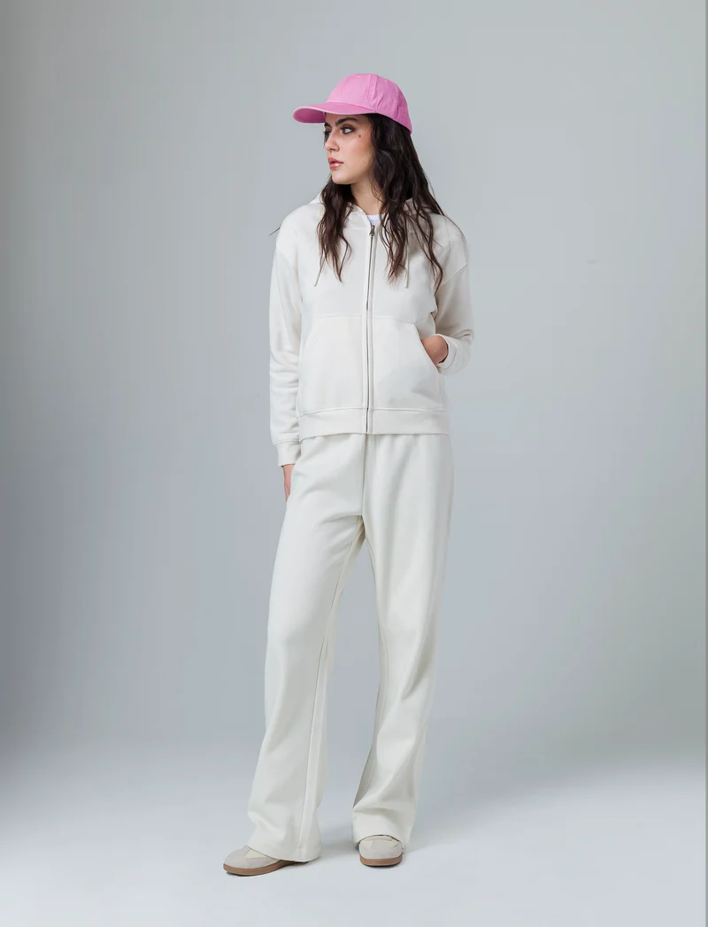 Jogger basico flare da donna - Avorio