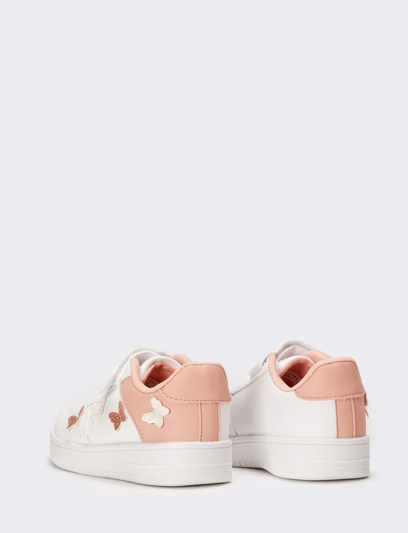 Sneakers con farfalle 3D da bambina - Bianco