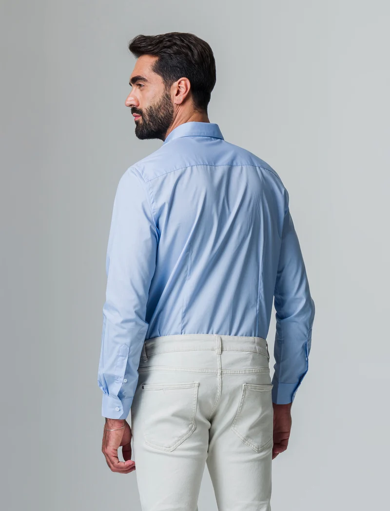 Camicia basic regular fit easy iron da uomo - Celeste