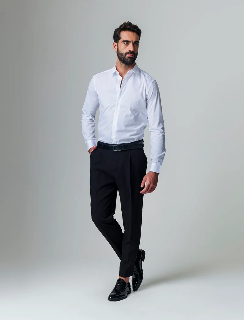 Camicia basic slim fit easy iron da uomo - Bianco