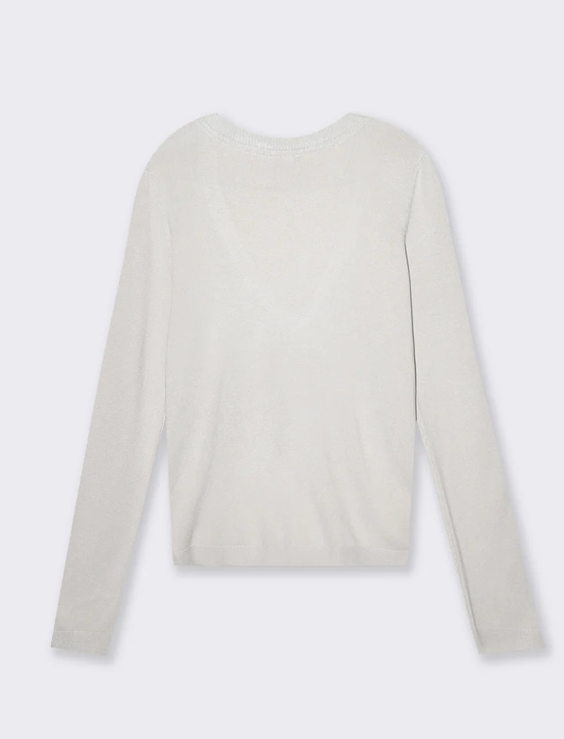 Maglia basica scollo a v da donna - Sabbia