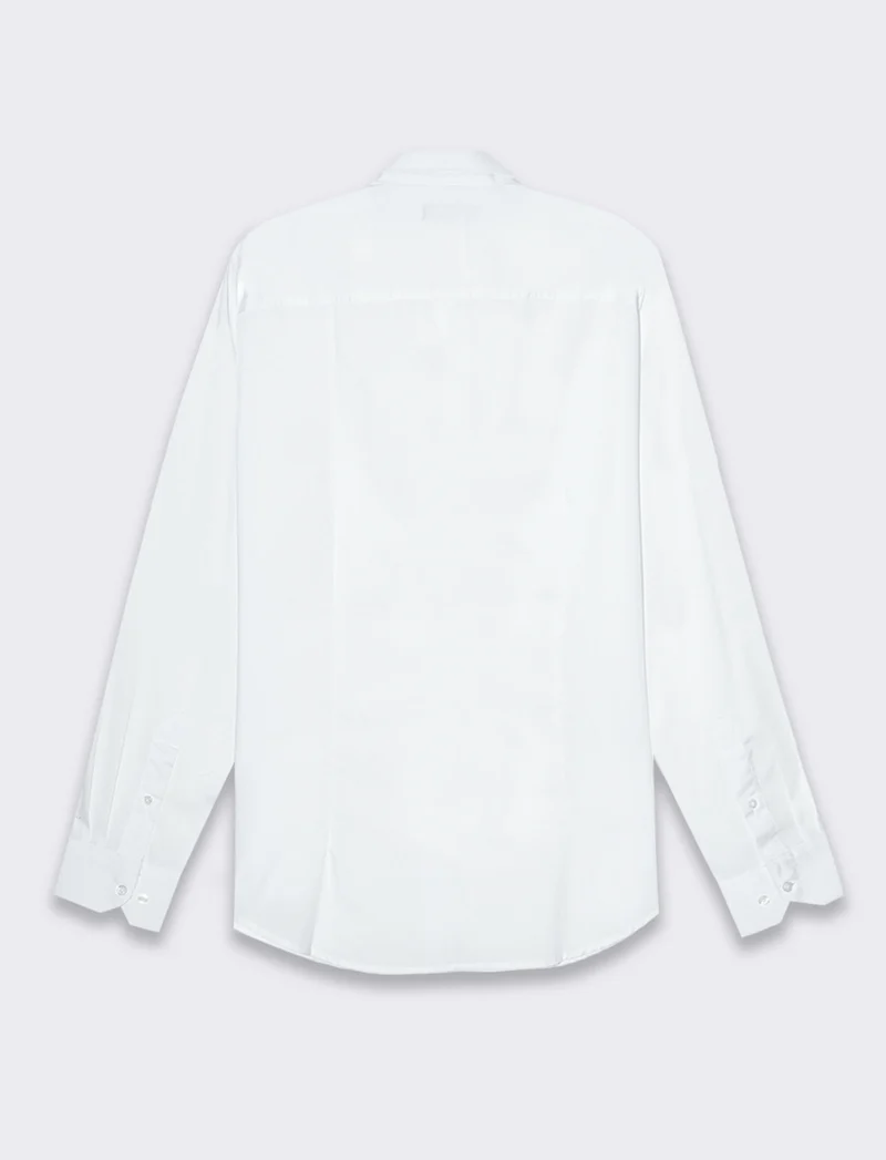 Camicia regular fit easy iron unita ed a fantasia da uomo - Bianco