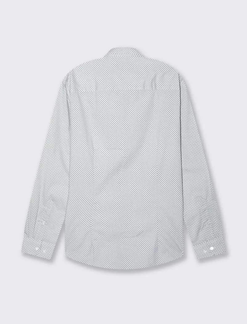 Camicia micro fantasia regular fit da uomo - Grigio ghiaccio