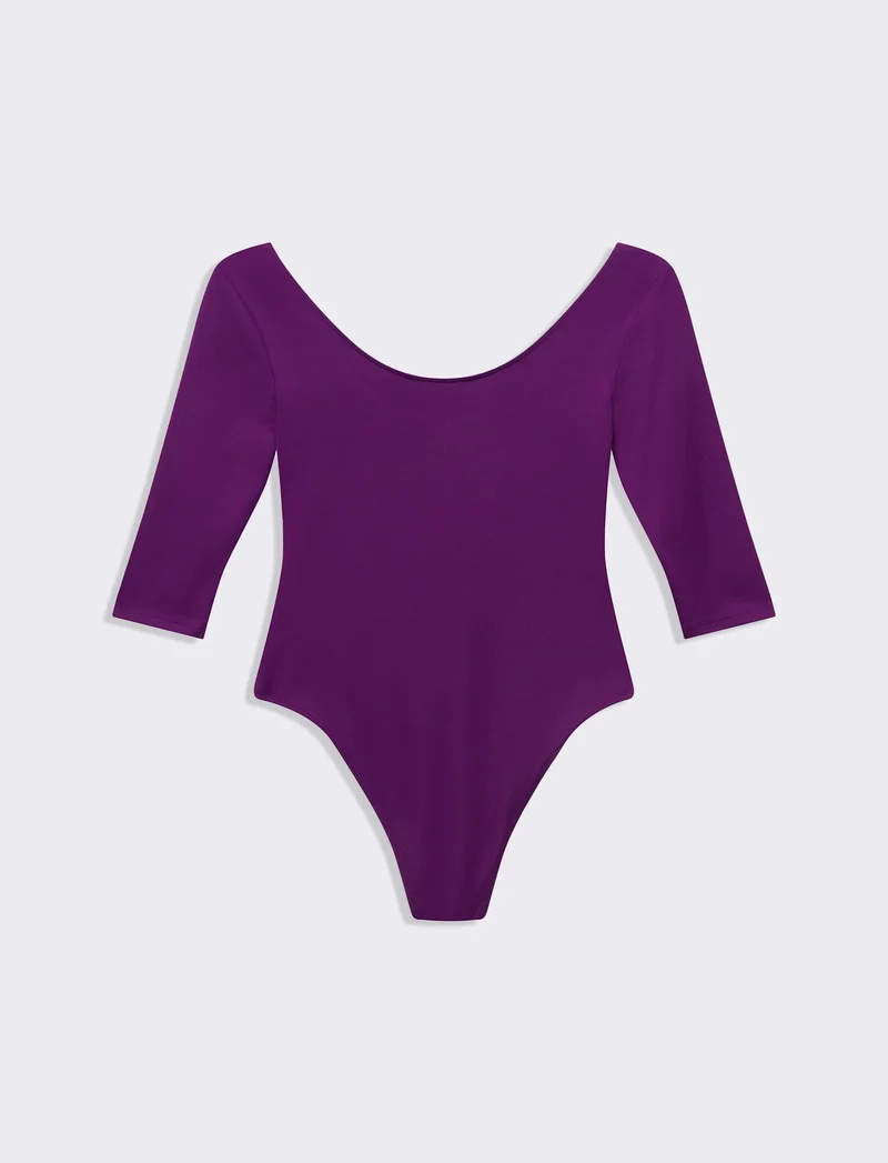 Body mezzamanica da donna - Viola
