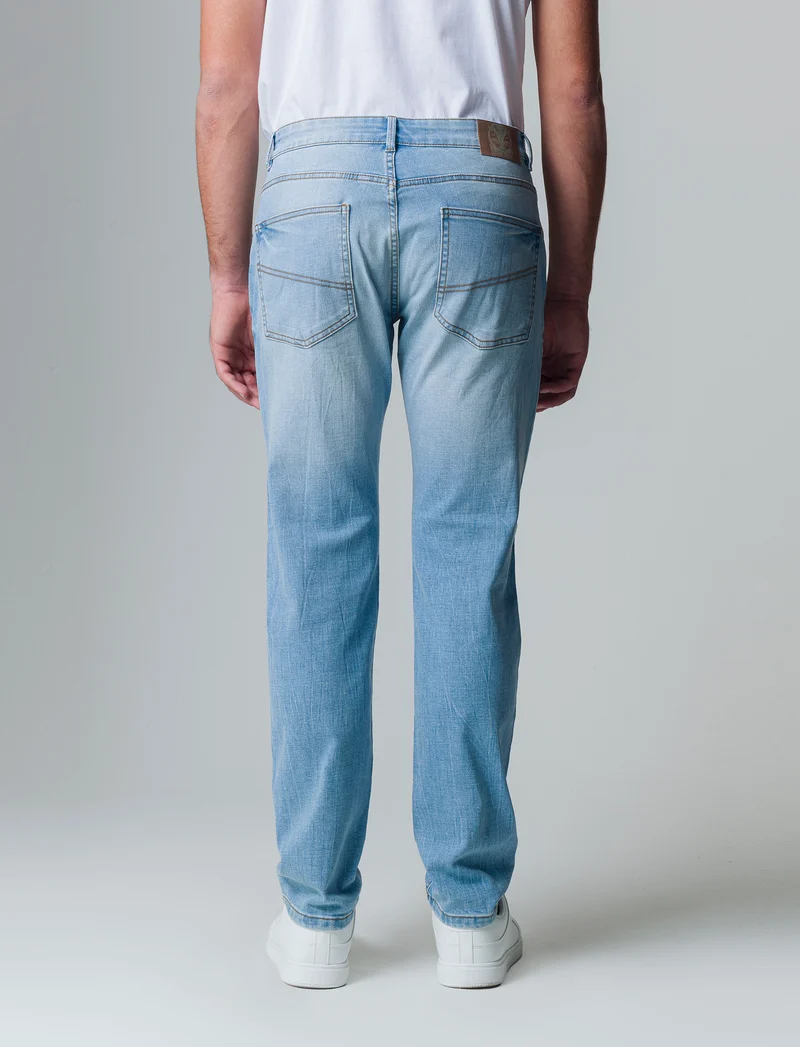 Jeans slim fit blu chiaro da uomo - Denim