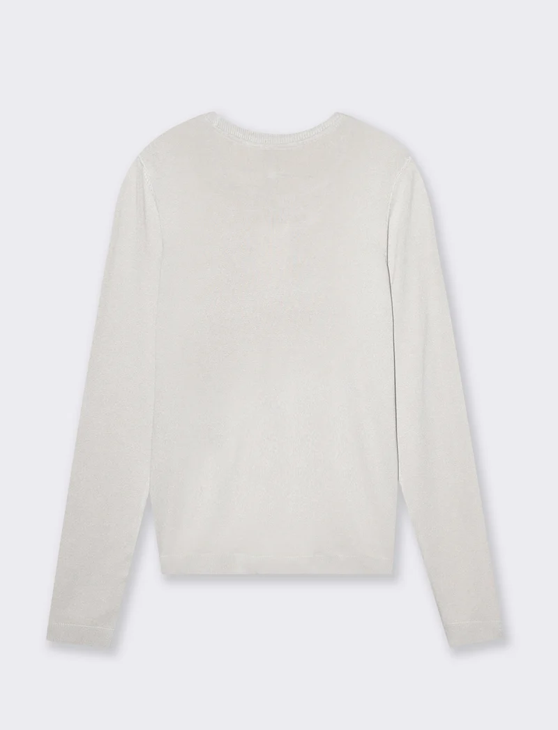 Maglia basica giro collo da donna - Sabbia