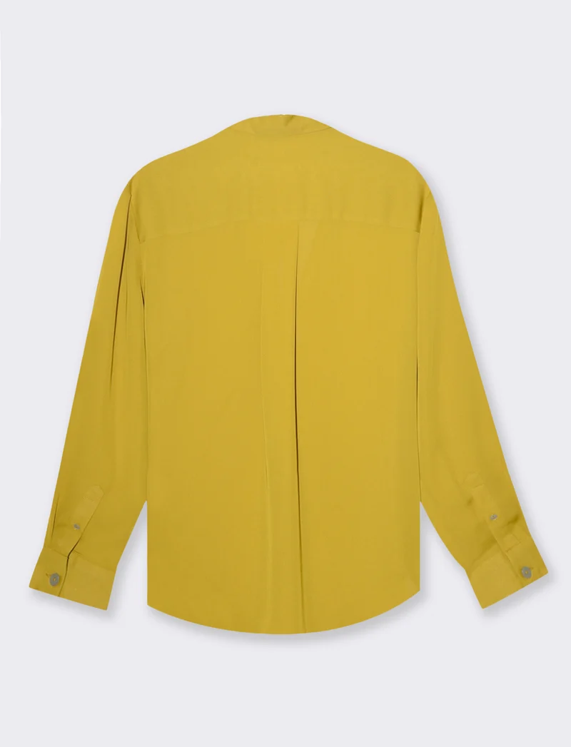 Camicia con spacchi sui fianchi da donna - Mostarda