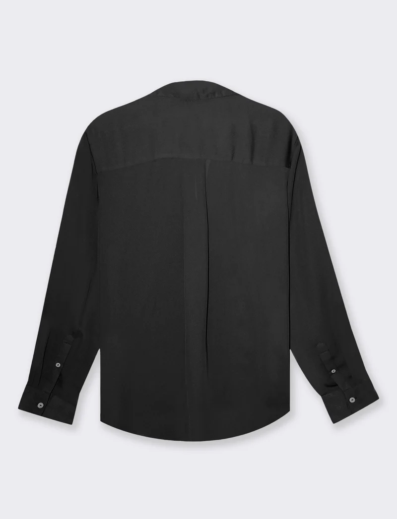 Camicia con spacchi sui fianchi da donna - Nero