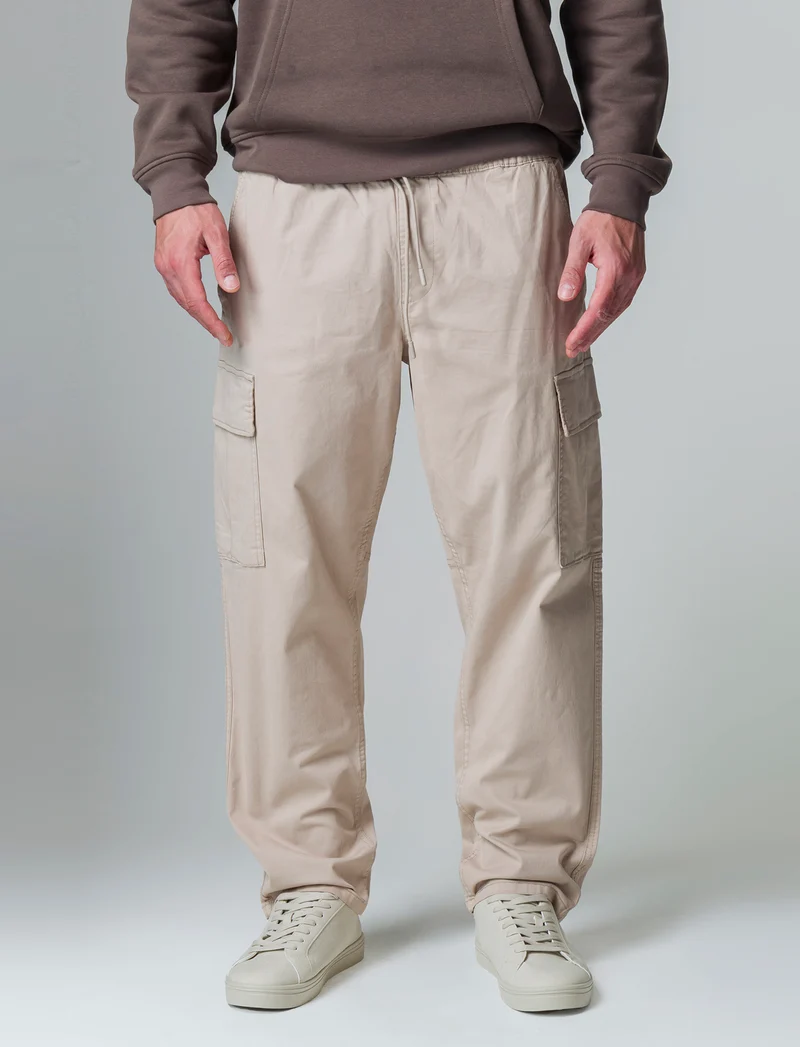 Pantaloni relaxed cargo in twill da uomo - Beige