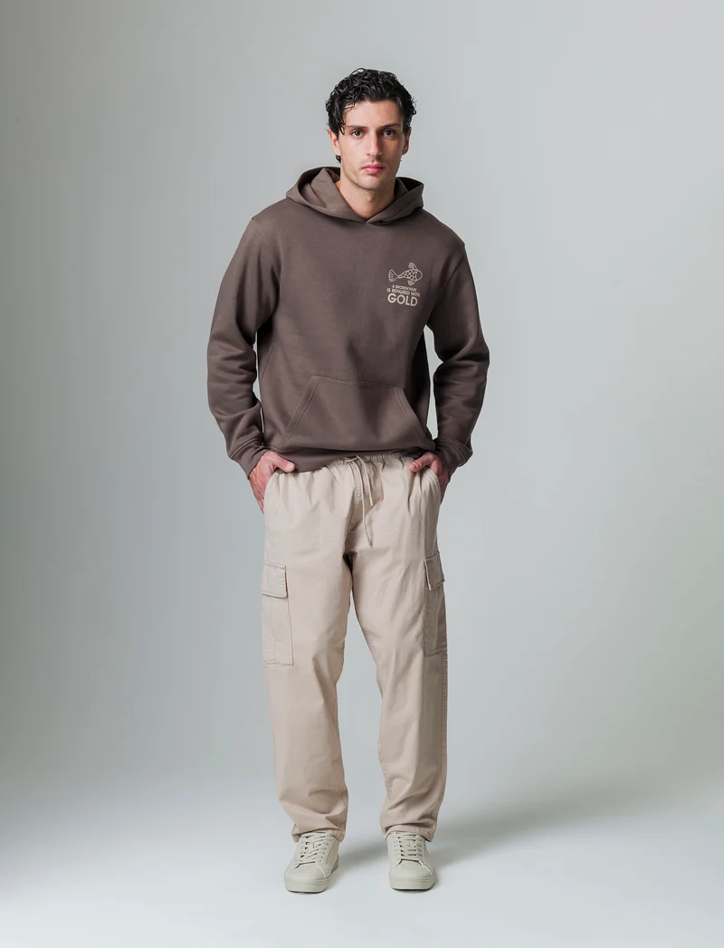 Pantaloni relaxed cargo in twill da uomo - Beige