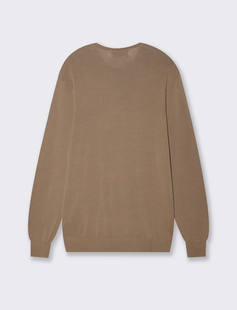 Maglia basic in puro cotone da uomo - Grigio tortora