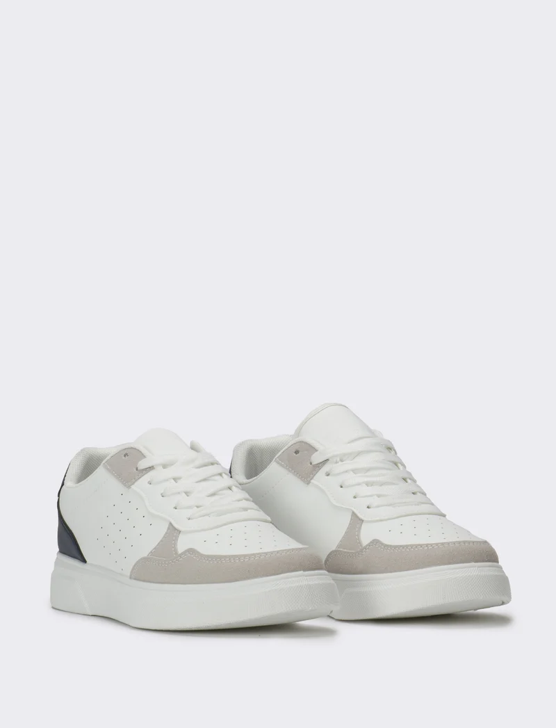 Sneakers da uomo con riporti - Bianco