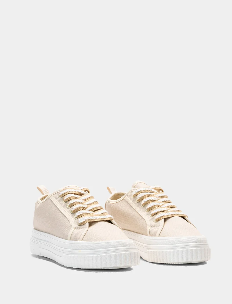 Sneakers da donna in canvas - Beige