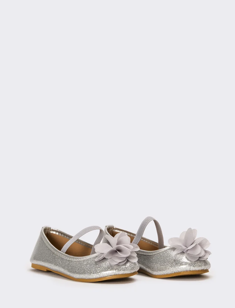 Ballerina da bambina con fiore - Argento