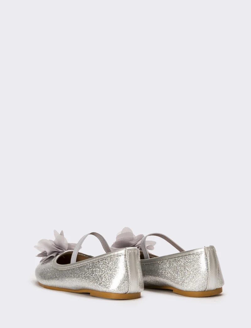 Ballerina da bambina con fiore - Argento