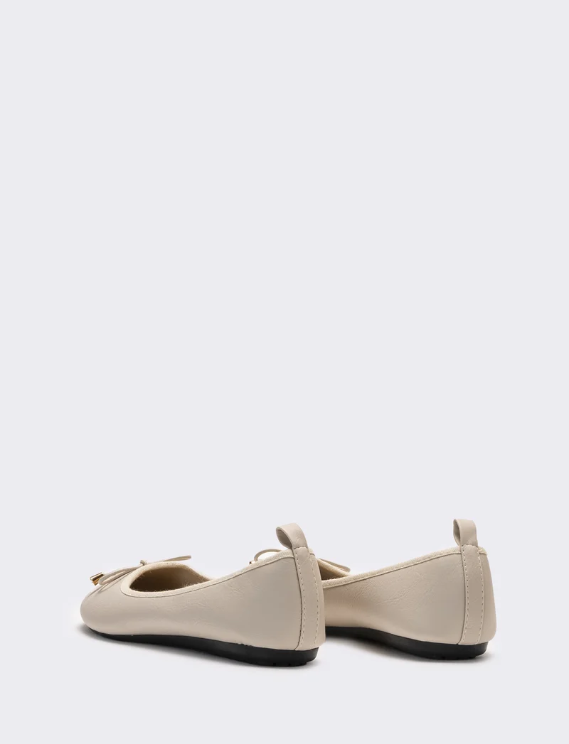 Ballerina da donna con fiocco - Beige