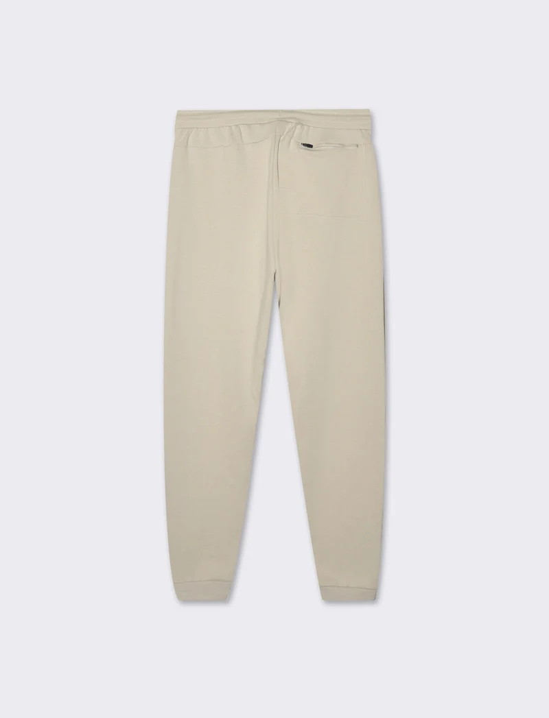 Pantaloni jogger in piquet doppiato - Beige
