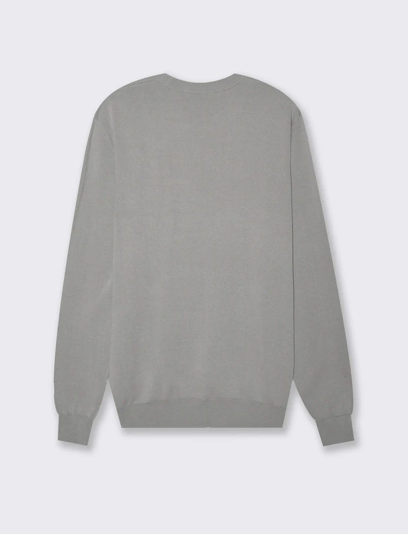 Maglia basic in filato premium da uomo - Grigio