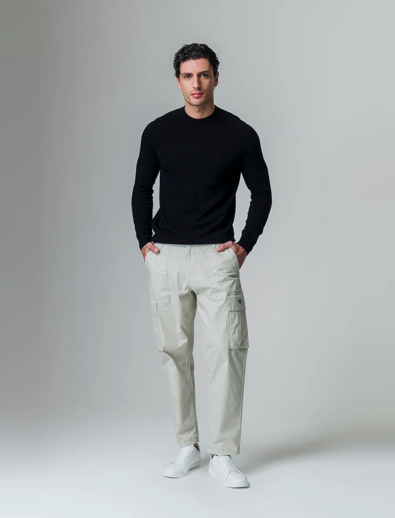 Maglia basic in filato premium da uomo - Nero