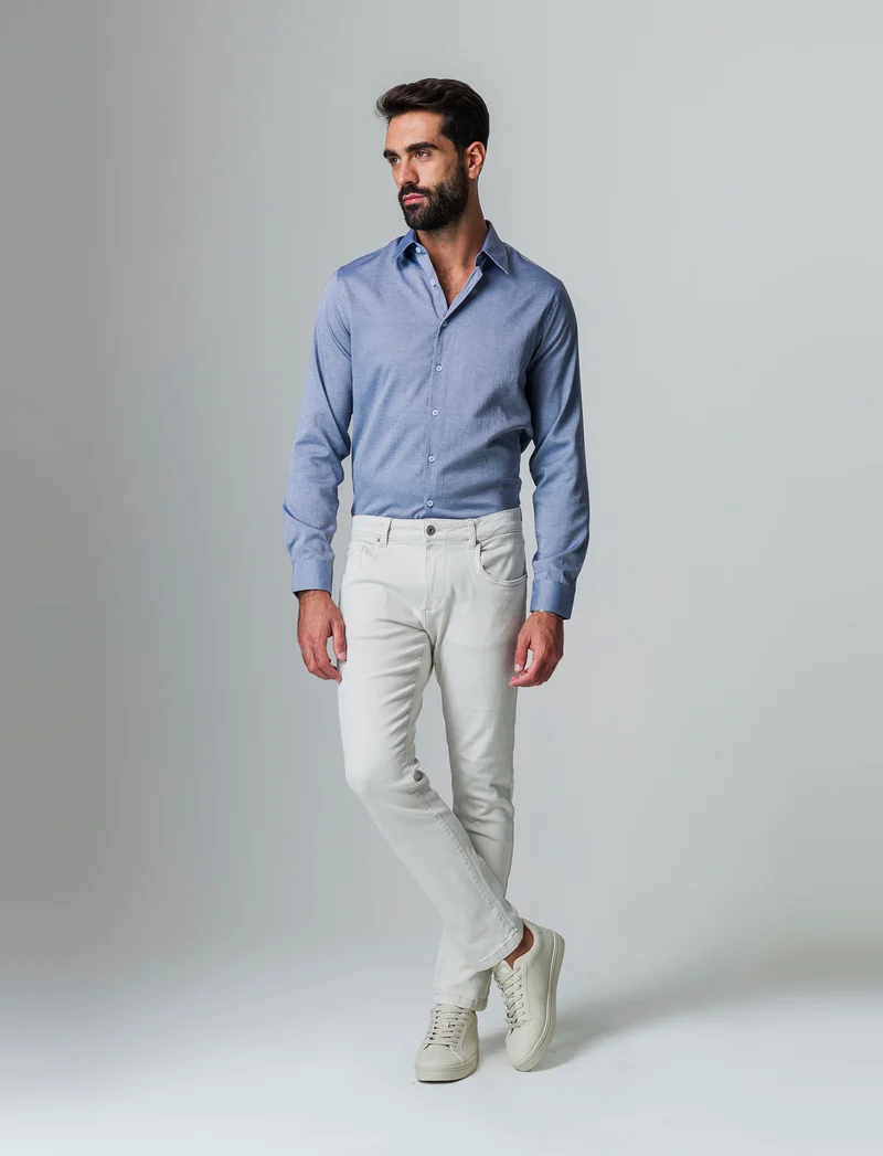 Camicia oxford regular fit da uomo - Blu