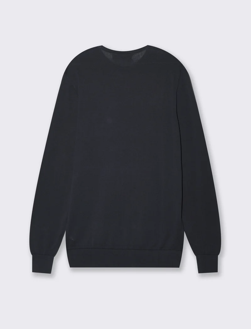 Maglia basic in puro cotone da uomo - Blu