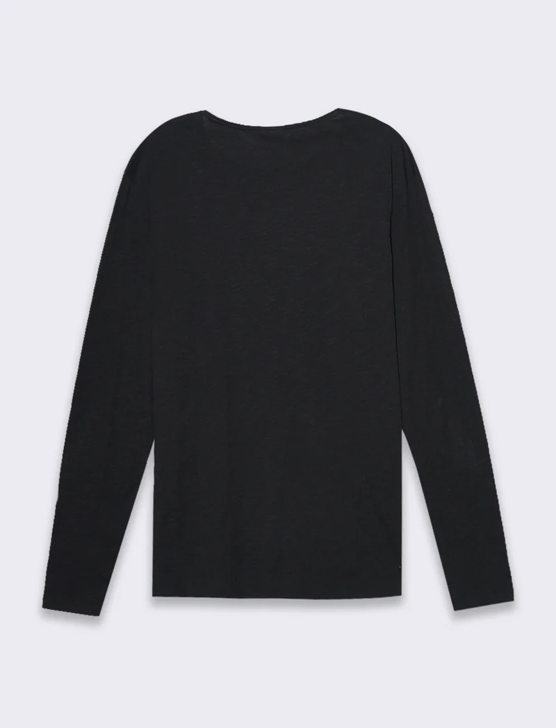T-shirt basic in cotone slub da uomo - Nero