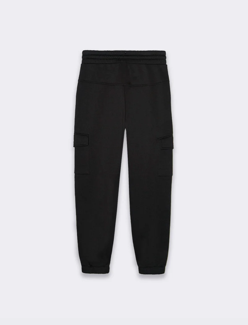 Pantaloni in felpa con tasconi da uomo - Nero