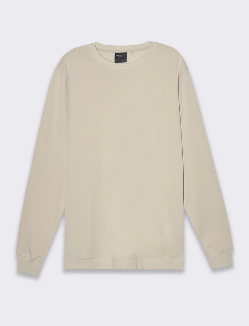 Felpa basic girocollo in cotone da uomo - Grigio ghiaccio