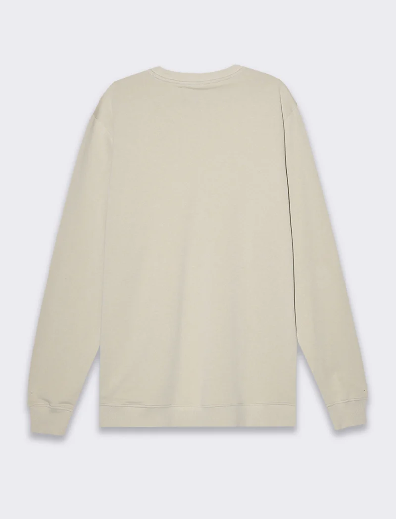Felpa basic girocollo in cotone da uomo - Grigio ghiaccio