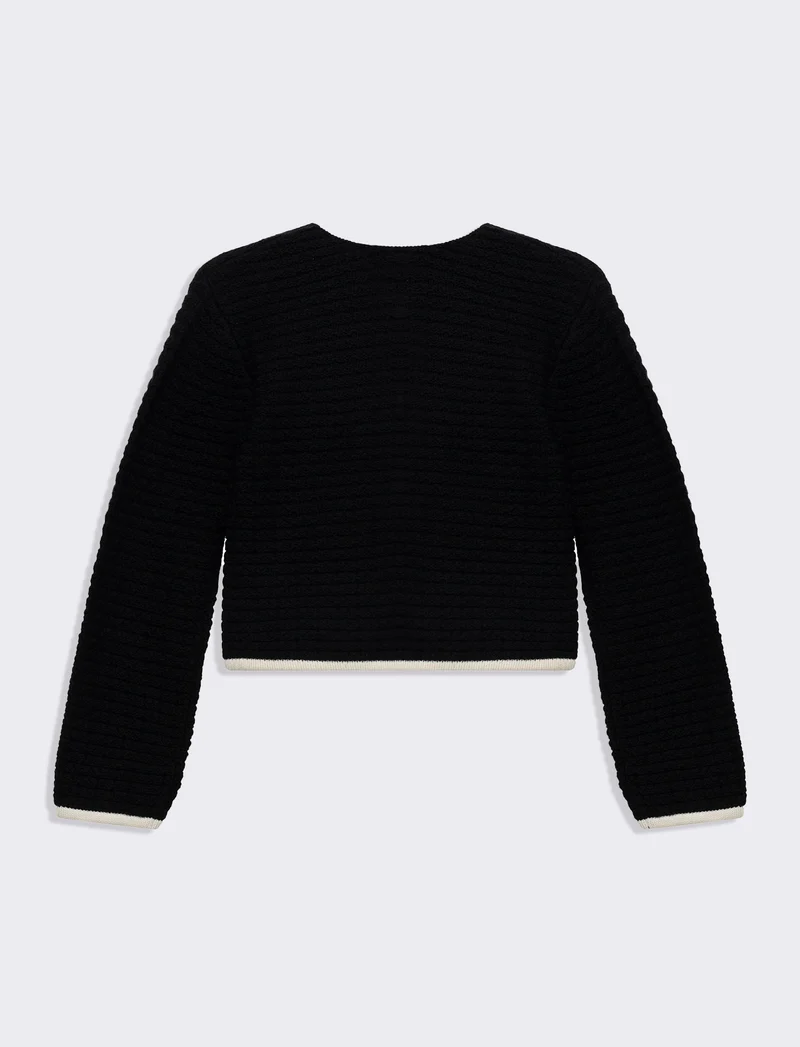 Cardigan manica lunga da donna - Nero