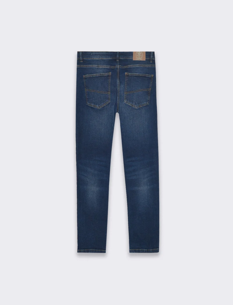 Jeans slim fit blu scuro da uomo - Denim
