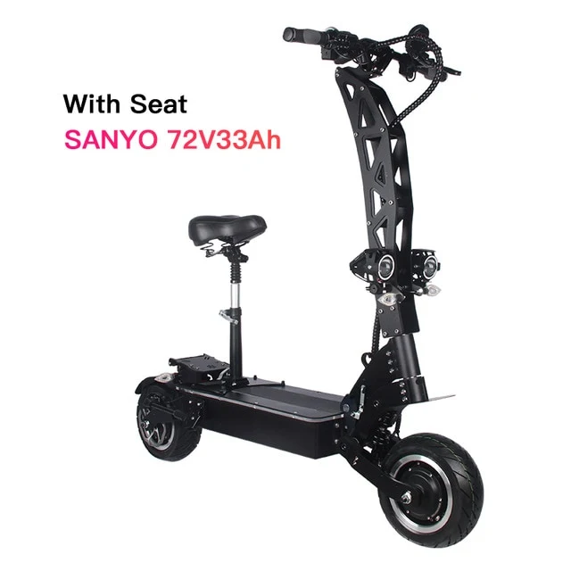 Fashion 72V 7000W Electric Scooter With Seat 11inch Off Road Dual Motor Foldable Electric Scooter for Adults