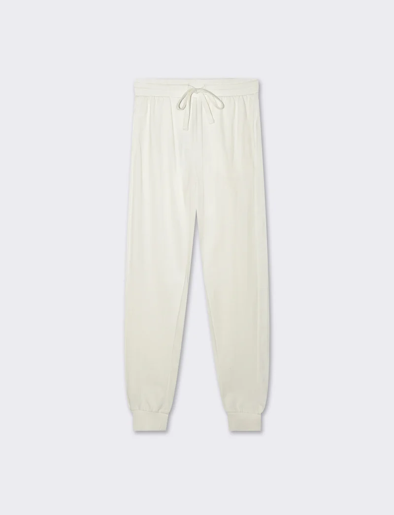 Jogger basico con tasche verticali da donna - Avorio