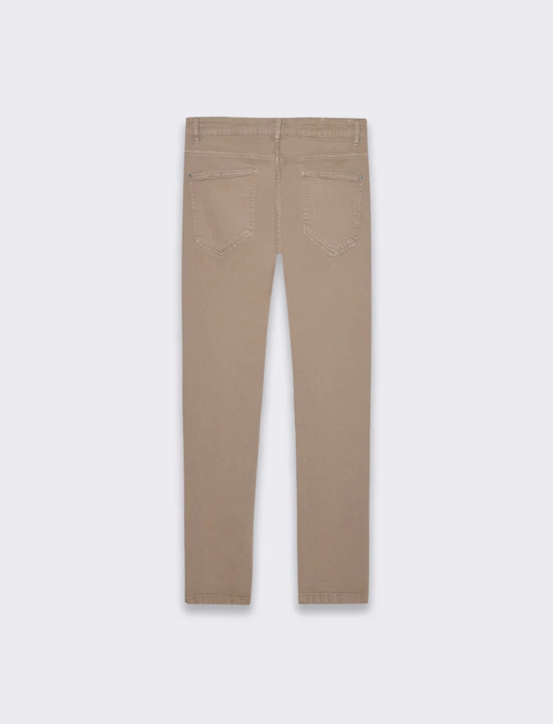 Pantaloni 5 tasche slim fit da uomo - Grigio tortora