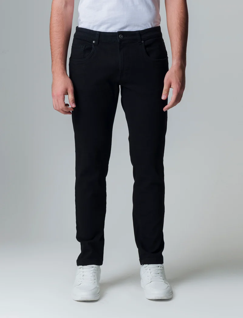 Pantaloni 5 tasche slim fit da uomo - Nero
