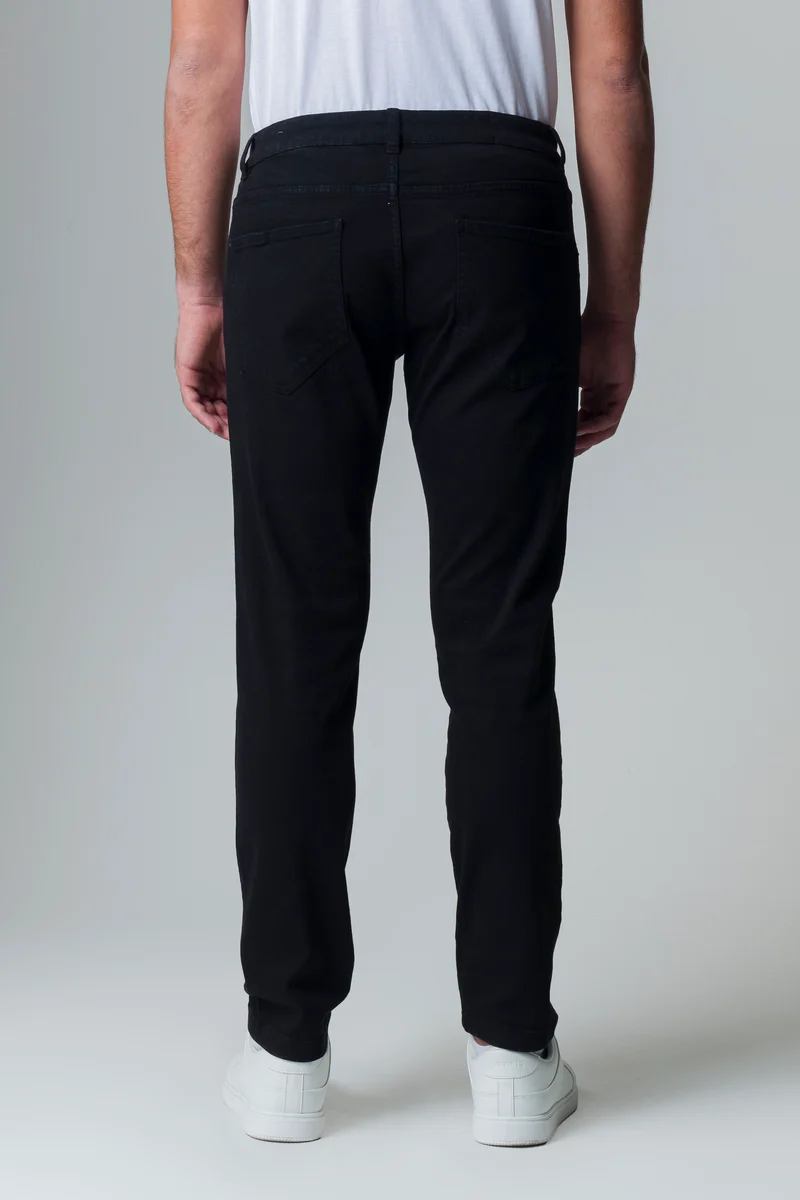 Pantaloni 5 tasche slim fit da uomo - Nero