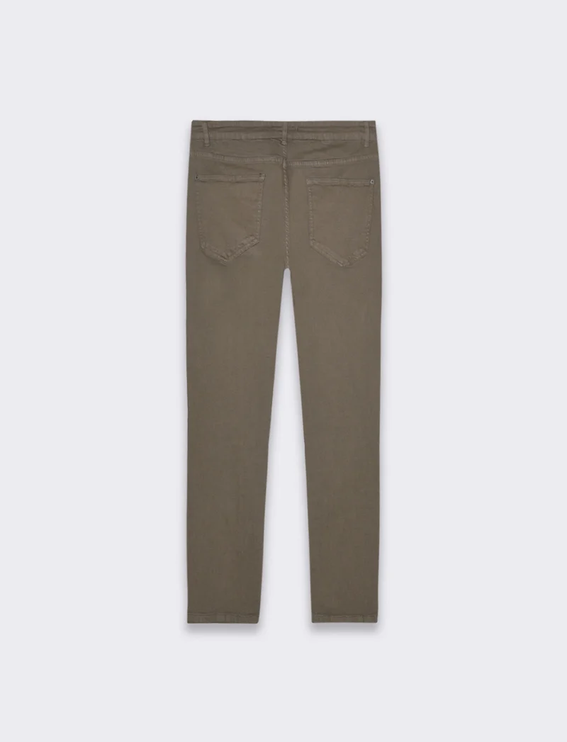 Pantaloni 5 tasche slim fit da uomo - Verde kaki