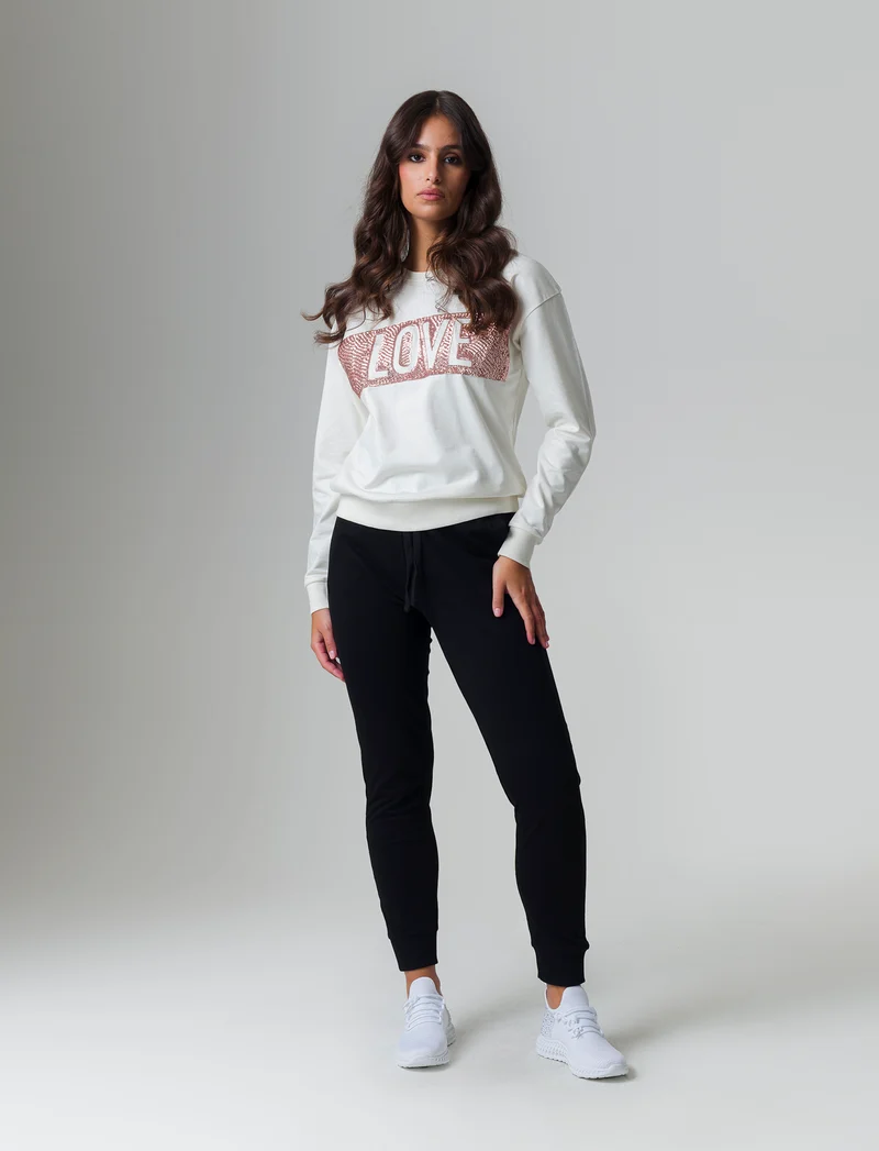 Jogger basico con tasche verticali da donna - Nero