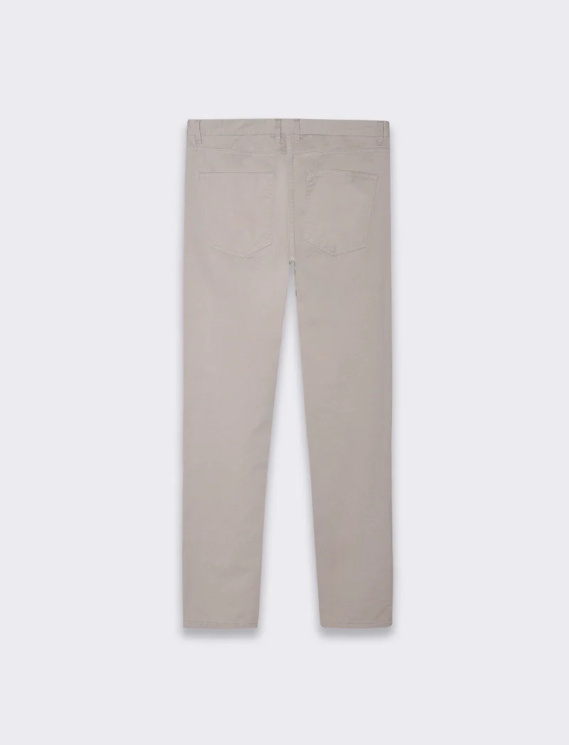 Pantaloni basic 5 tasche regular fit da uomo - Beige