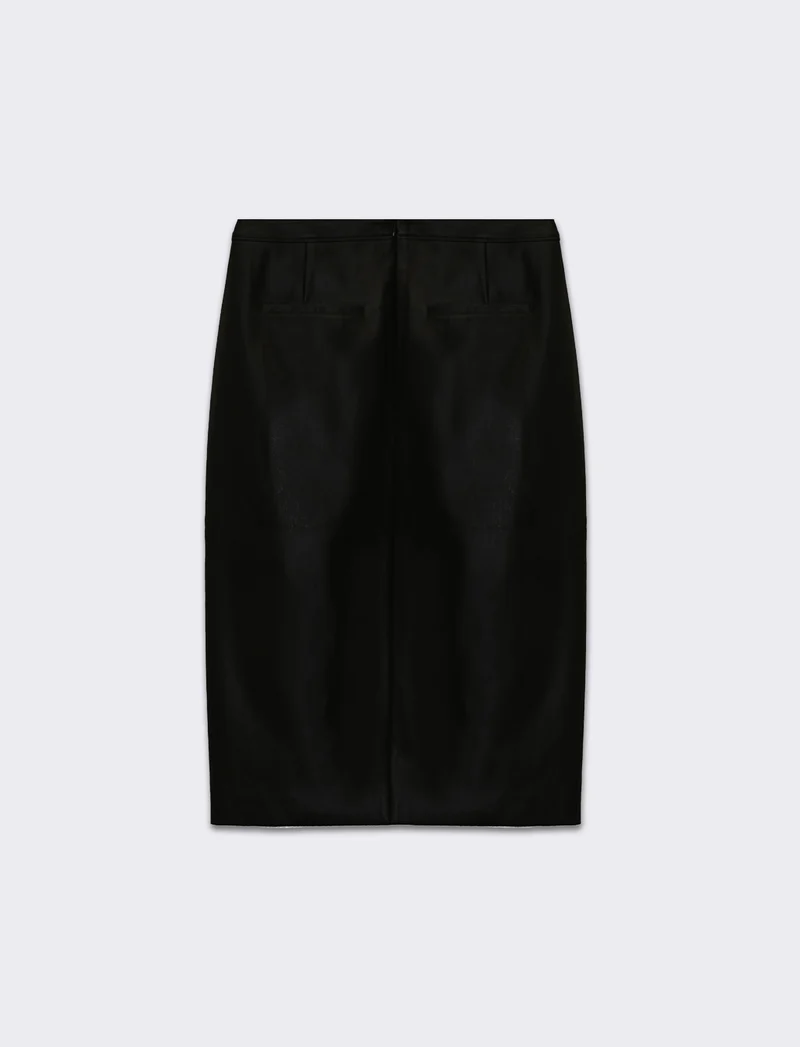 Longuette similpelle da donna - Nero