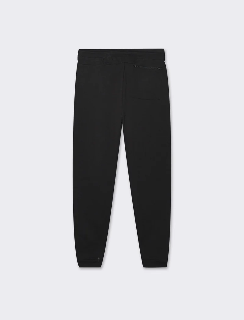 Pantaloni jogger in piquet doppiato - Nero
