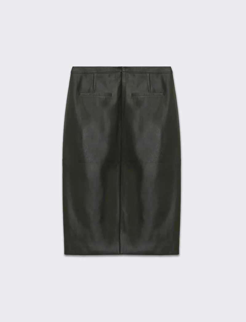 Longuette similpelle da donna - Verde militare