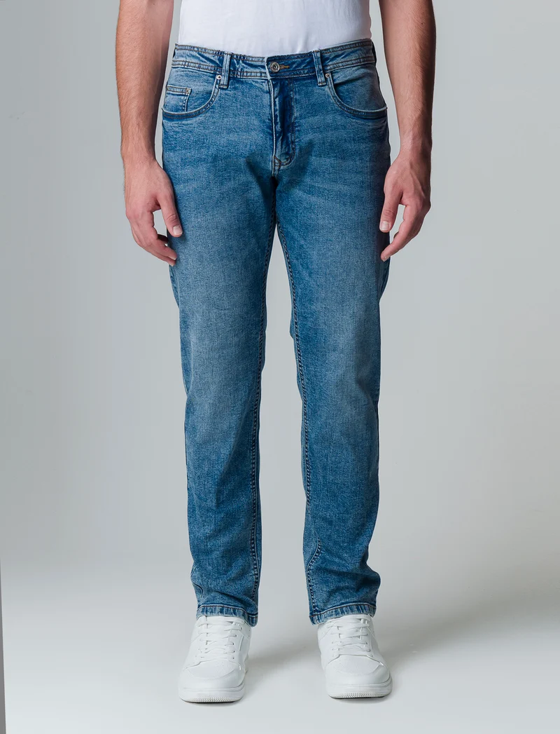 Jeans regular fit blu chiaro da uomo - Denim