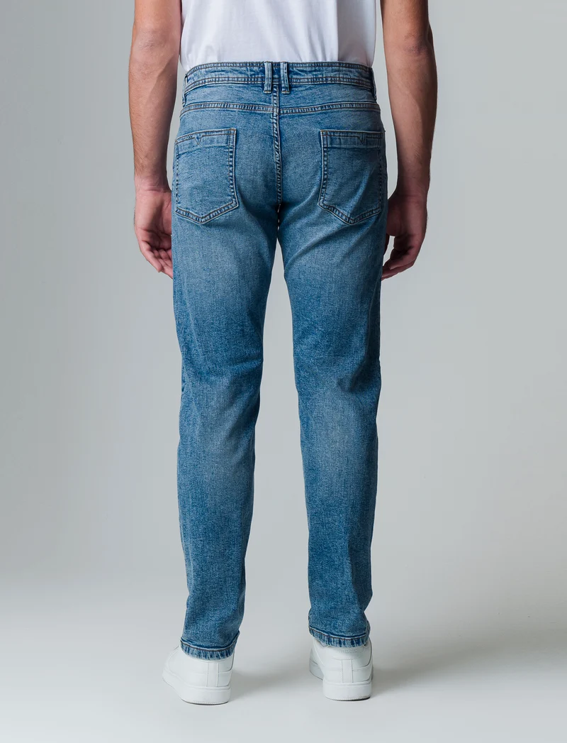 Jeans regular fit blu chiaro da uomo - Denim