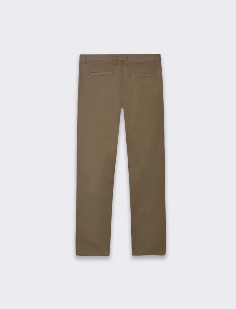 Pantaloni basic chino regular fit da uomo - Verde kaki