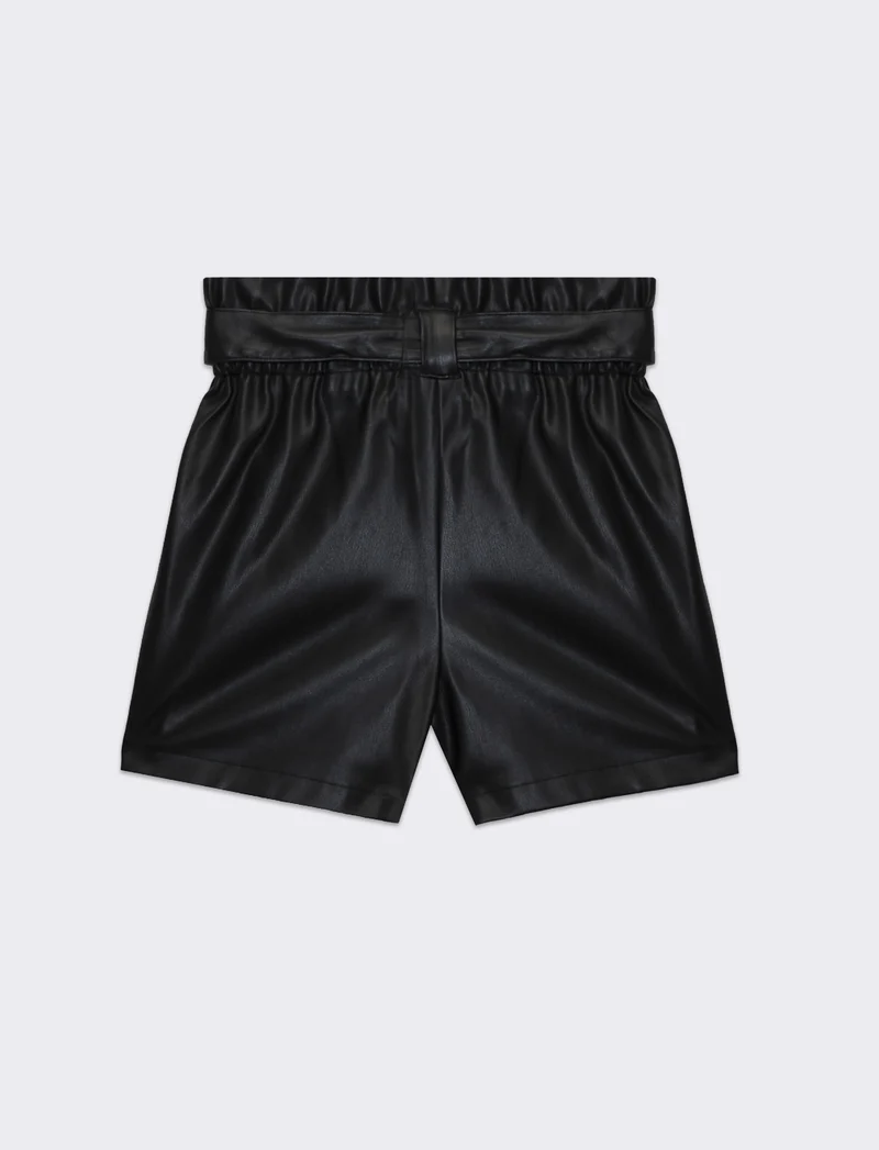 Short in similpelle da donna - Nero