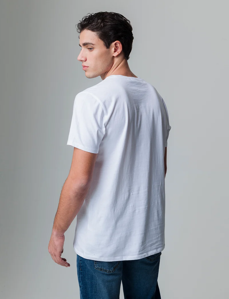 T-shirt waffle regular fit da uomo - Bianco
